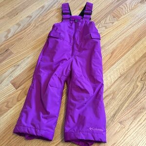 EUC purple Columbia snow bibs. Size 2T
